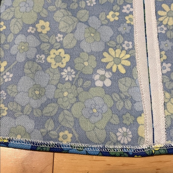 Vintage Floral Blue and Green Women's Skirt - Picture 12 of 13